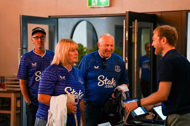 Everton supporters in shirts at Ten Streets Social